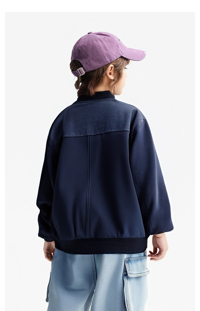 MQD Boys' Baseball Jacket 2025 Autumn New Children's Patchwork Loose Street Dance Coat 9