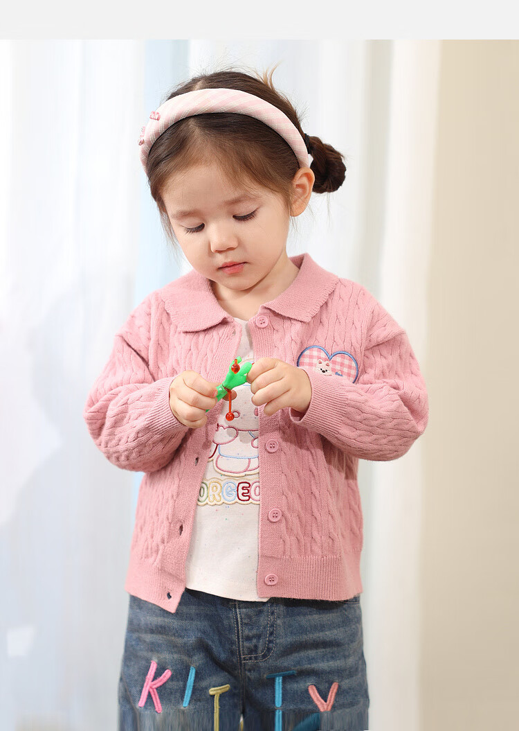 LUSON Little O Dad Baby Girls' Sweater Cardigan 2025 Autumn New Baby Knitted Warm Stylish Jacket 19