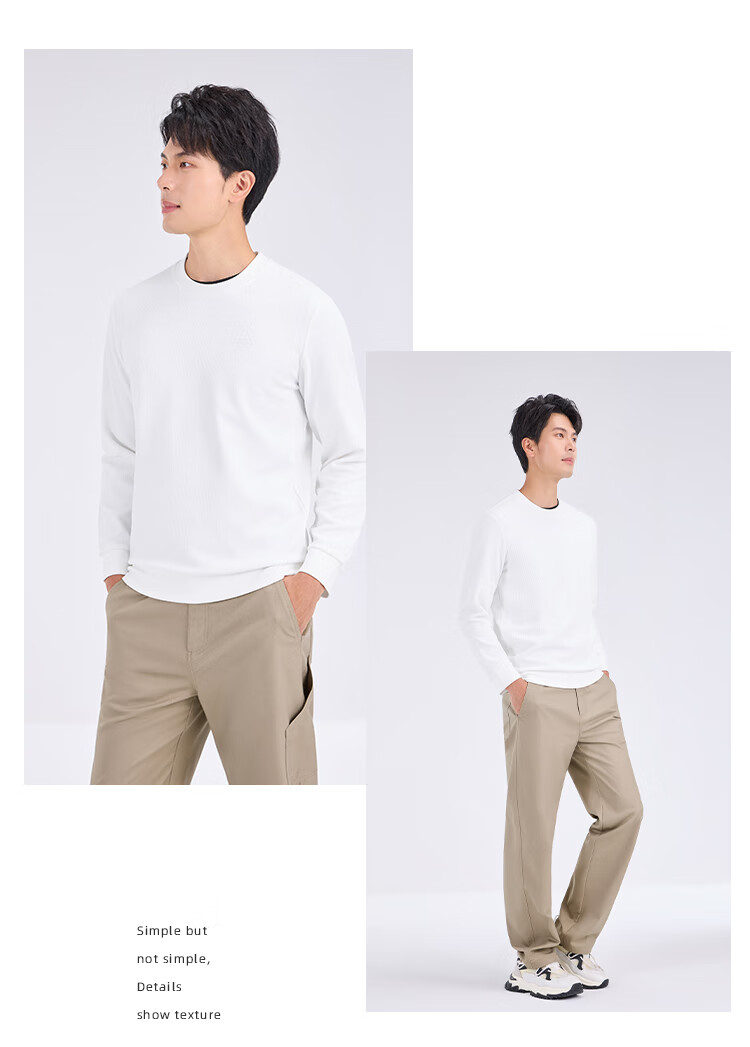 Laxton Men's Autumn Winter Warm Long Sleeve Crewneck Pullover Waffle Knit Stretch Slim Fit Base Shirt Off-White 2XL 3