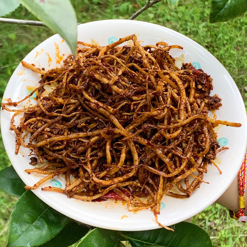 變態辣雲南普洱 佤味韭菜根苤菜根撇菜根下飯菜牛皮裡的菜根 250g 酸