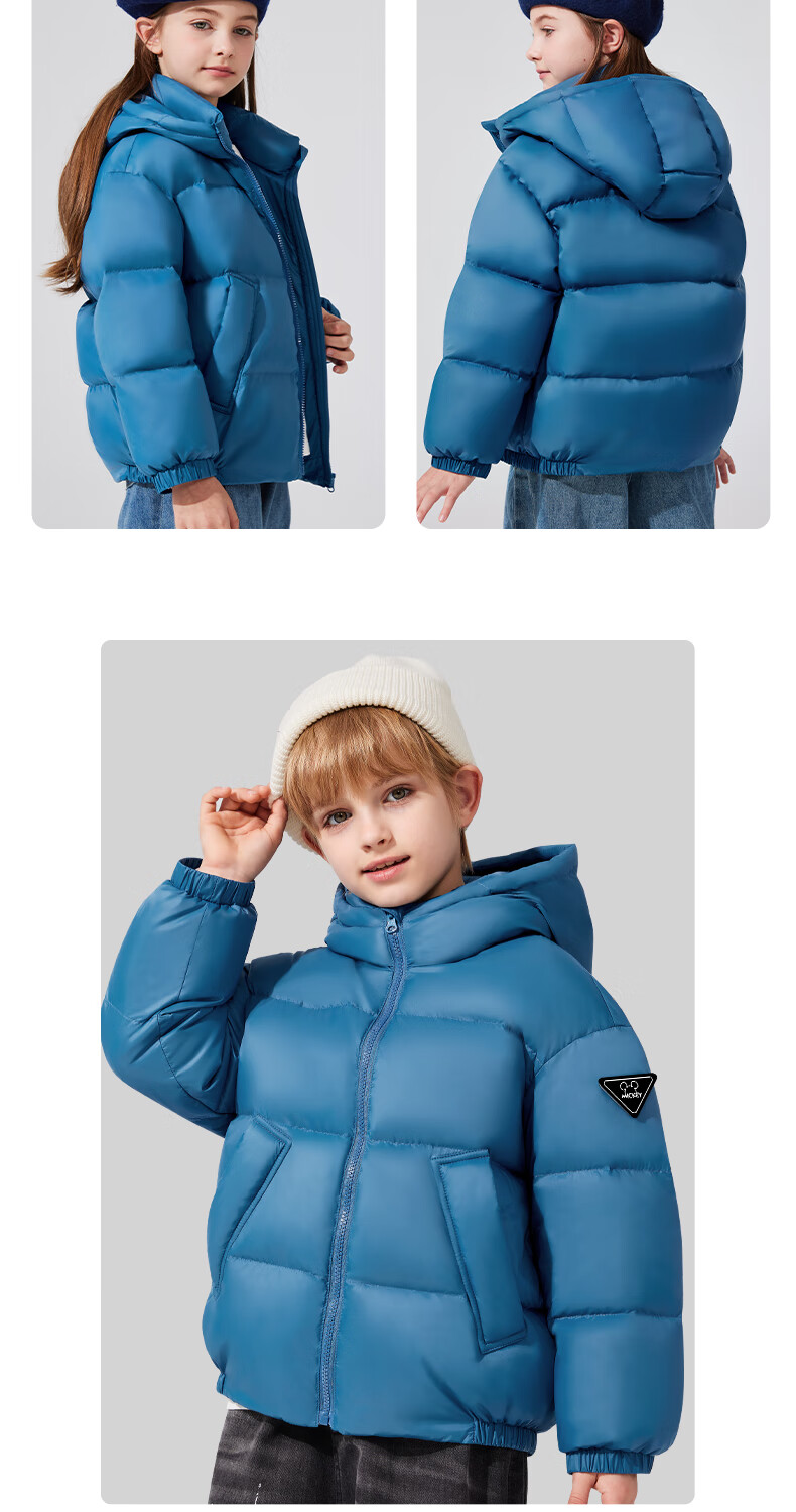 Disney Kids Three-Proof Hooded Down Jacket 2025 Winter New Thickened Warm Girls Boys Coat Trendy Top 4