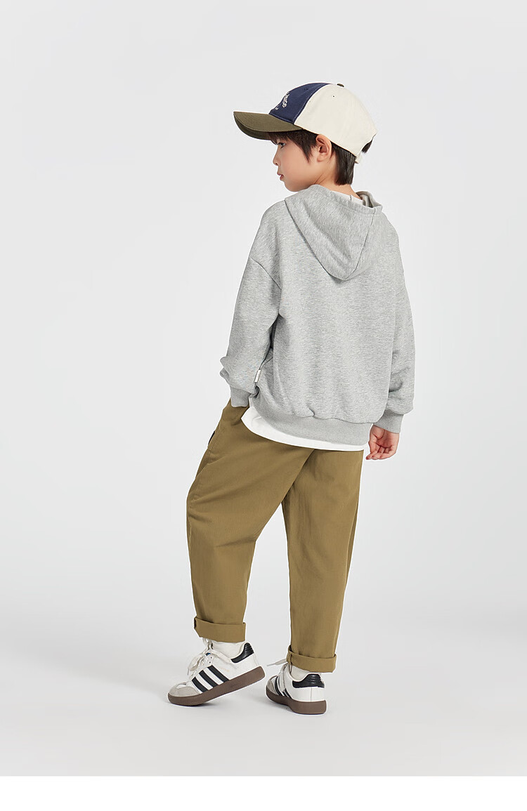 Duoduo Home [Kangaroo Pocket] Boys' Red Hoodie Sportswear Casual Spring American Letter Print Top for Older Children 22