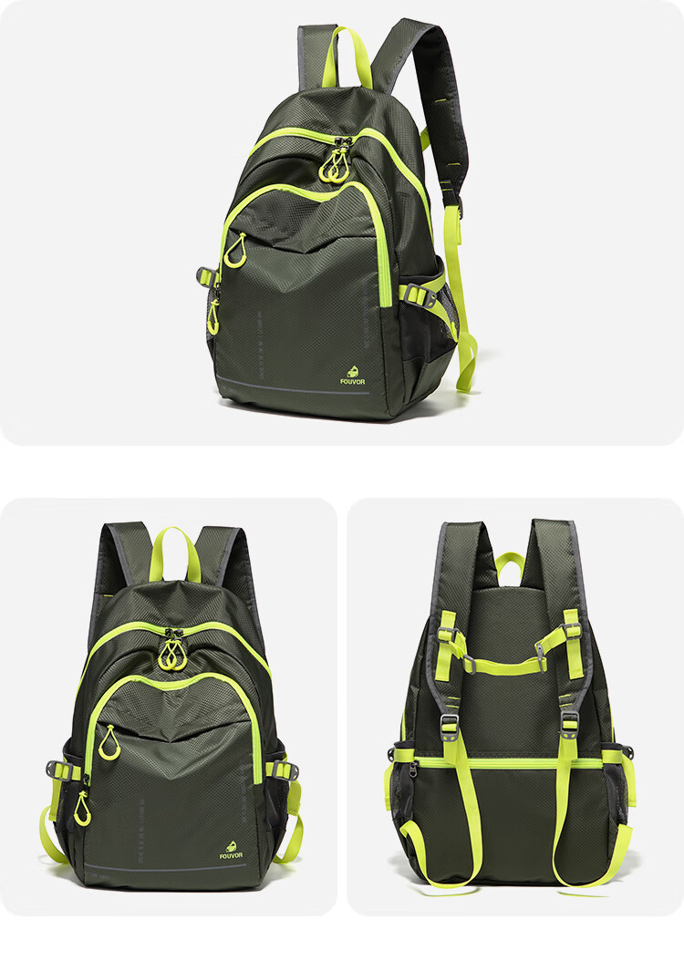 FOUVOR Women's Outdoor Hiking Backpack Travel Lightweight Hiking Bag Casual Student School Bag Orange 7