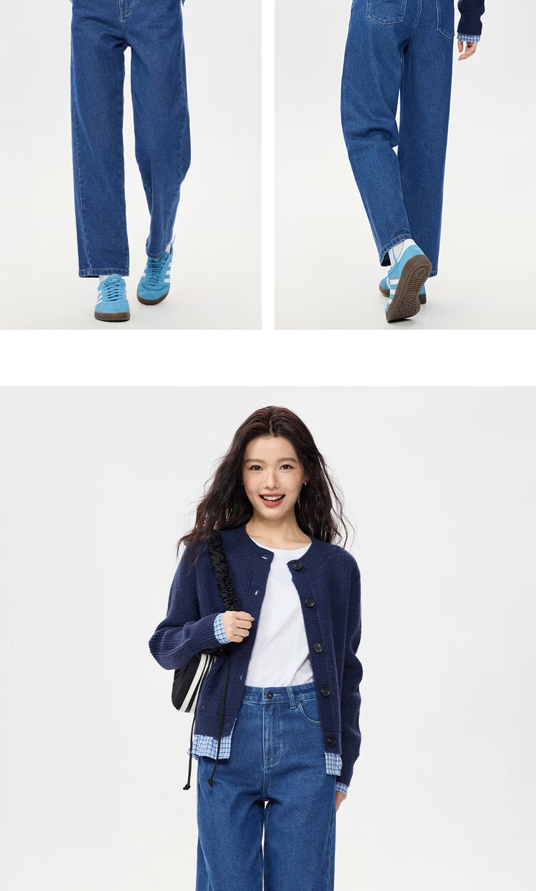 Zara Vintage Straight Leg Jeans Women Autumn and Winter Heavy Wash High Waist Zipper Jeans 05415683 12