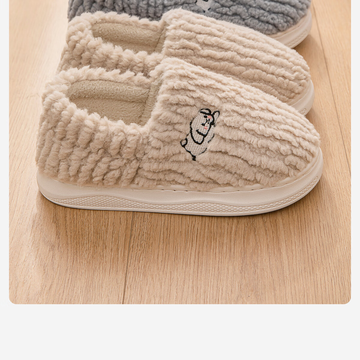 Runrou Full-Coverage Cotton Slippers for Women Autumn Winter 2025 New Plush Indoor Warm Maternity Cotton Shoes 6