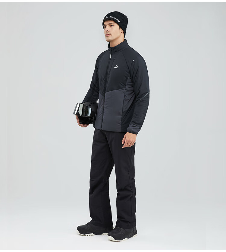 SURPINE 25FW Lingyun Series G Cotton Lightweight Warm Water-Repellent Stand Collar Mid-Layer Men's L Agate Orange 4