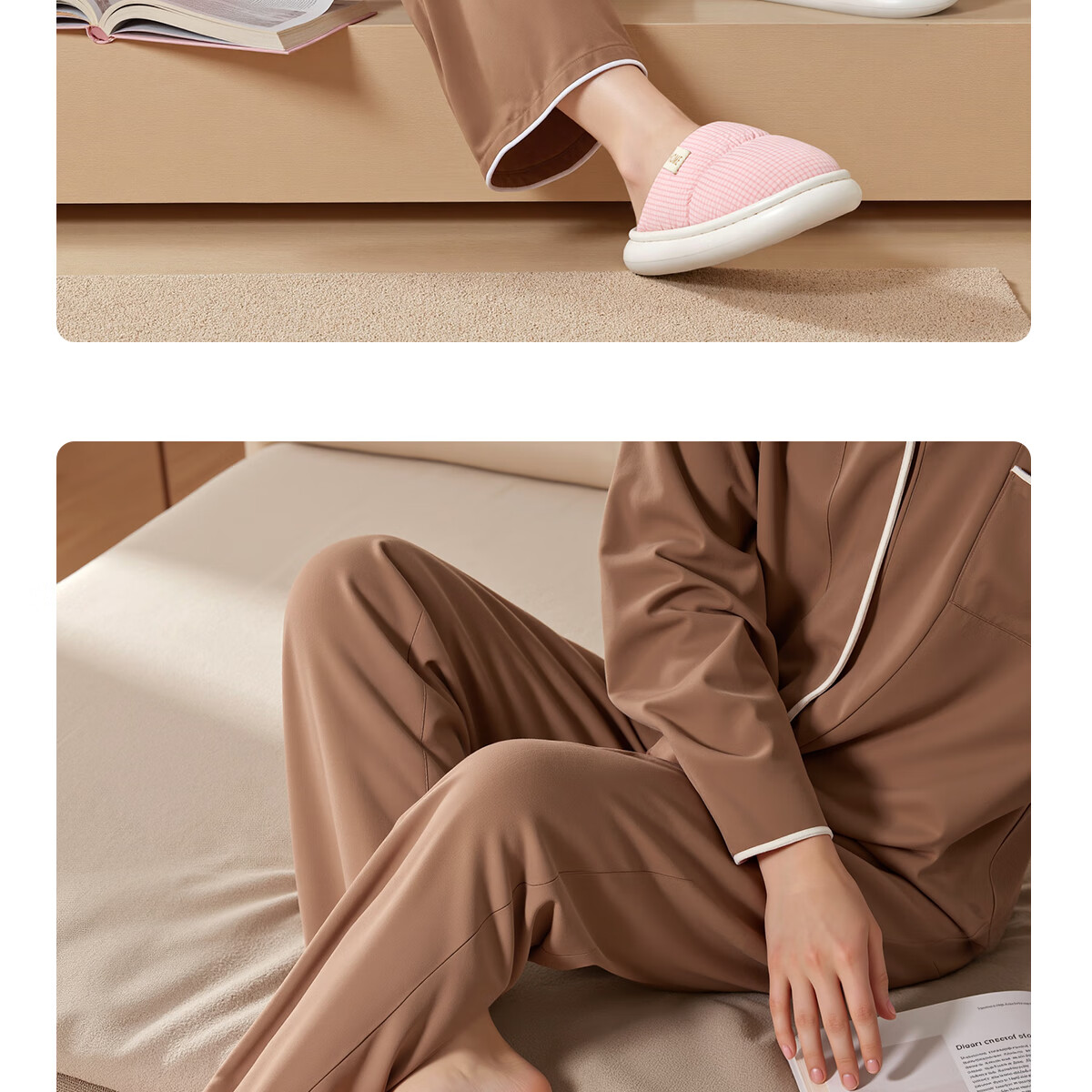 Grace Waterproof Cotton Slippers for Men, Autumn And Winter Indoor Home Use, Fleece-Lined Warm Non-Slip Thick-Soled Stepping-In Couple Cotton Slippers for Wome 10