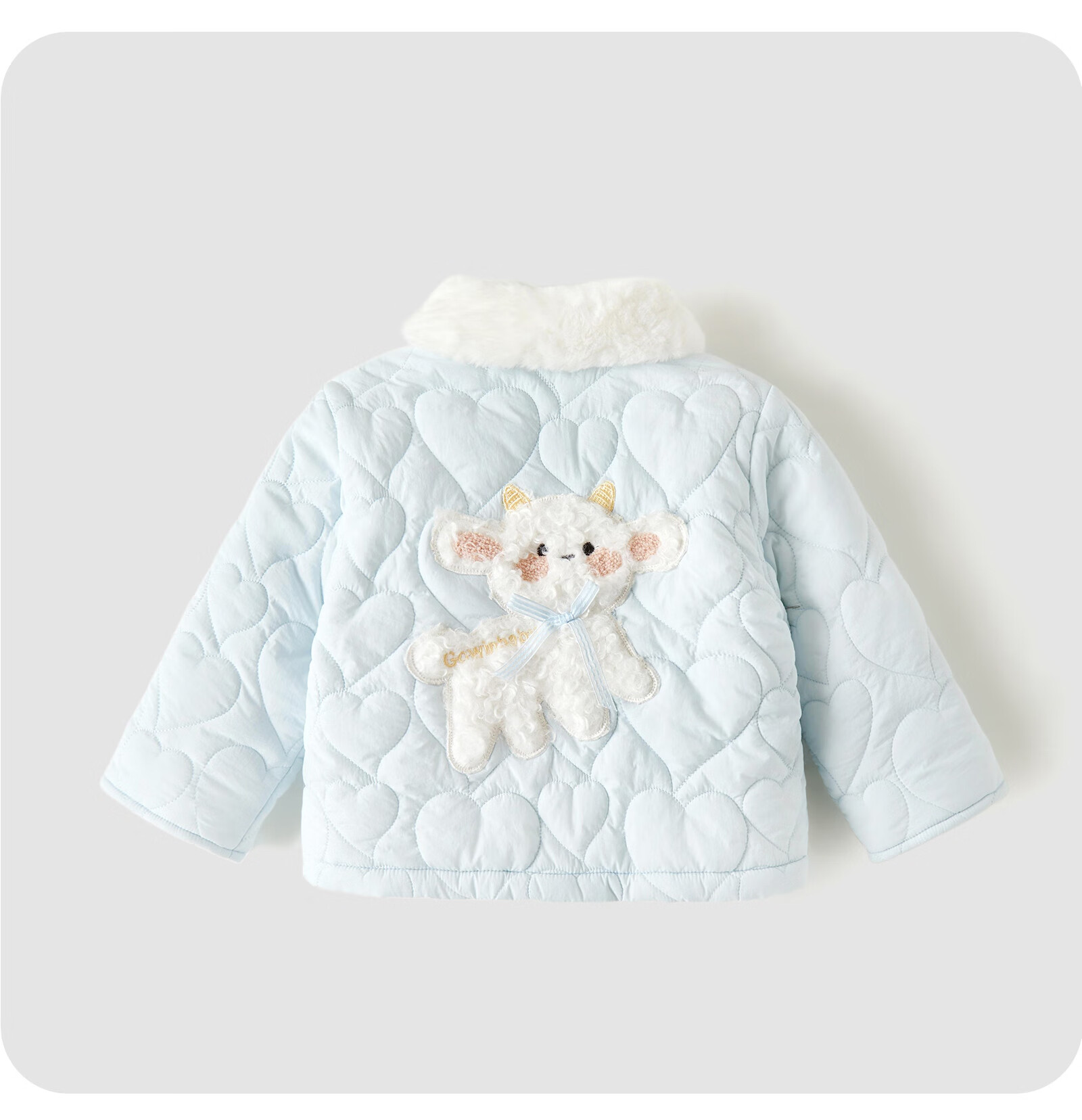 GOWINBABY Girls' Windproof Coat 2025 Winter New Cute Cotton Padded Cartoon Warm Fleece Jacket 16