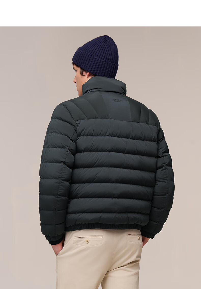 HAZZYS Men's Winter Goose Down Jacket Simple Casual Stand Collar Coat ASFZU0CDX09 10