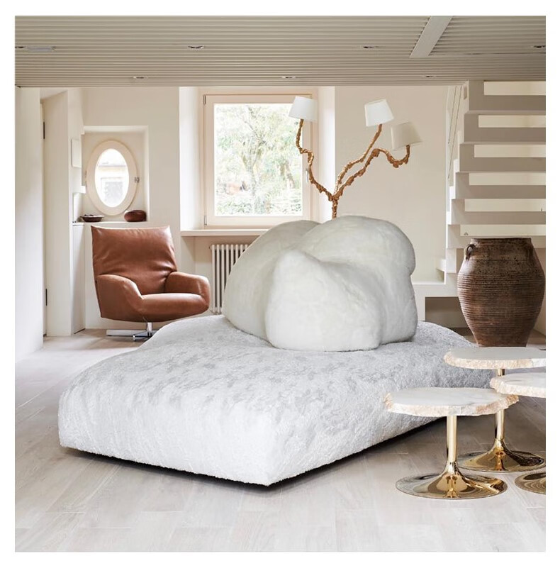 轻奢意大利edra北极熊沙发大平层户型横厅客厅布艺双面坐设计师款