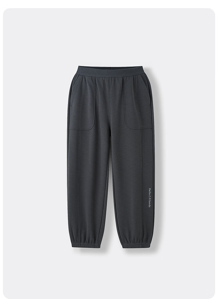 Annil Kids Boys' Sports Pants 2025 Winter New Warm Fleece Trousers Black 130 3
