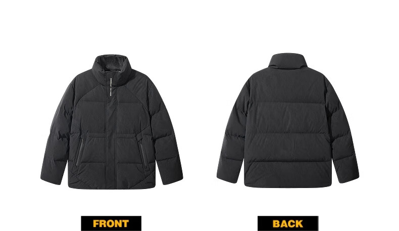 CABBEEN Moon Surface Graffiti Print Single Fabric Down Jacket with Detachable Hood Milk Silk Windproof Sleeves Winter Down Coat 10