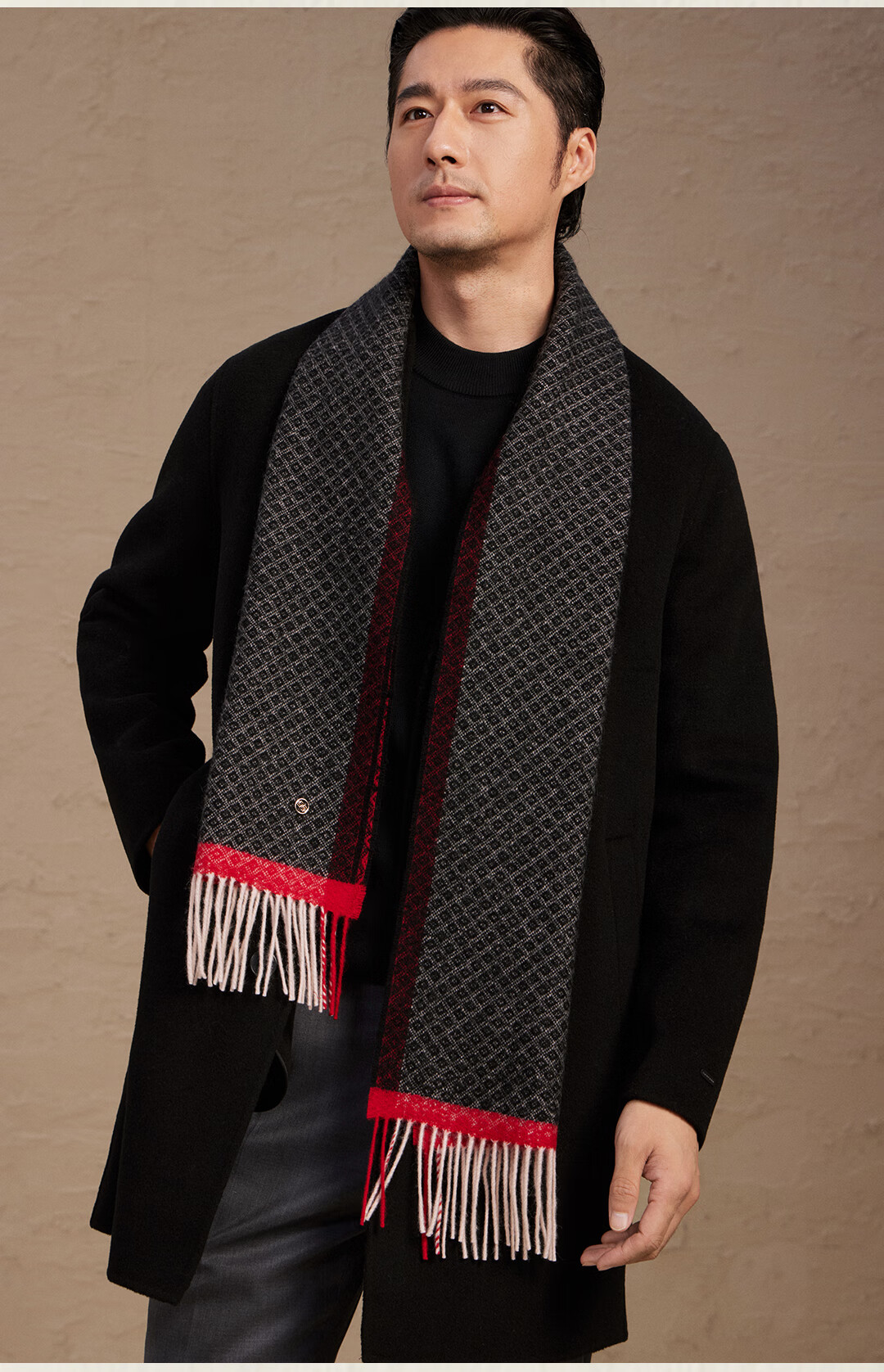 Shanghai Story 100% Wool Scarf Couple Birthday Gift Shawl New Year Gift Box Simple Warm Red Neck Warmer 9