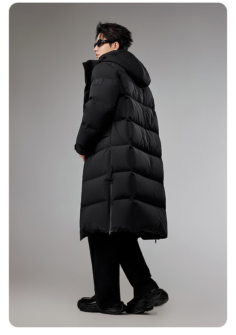 CABBEEN Men's Long Waterproof Windproof Down Jacket with Zipper Pockets, Versatile Daily Wear, Winter 2025 7