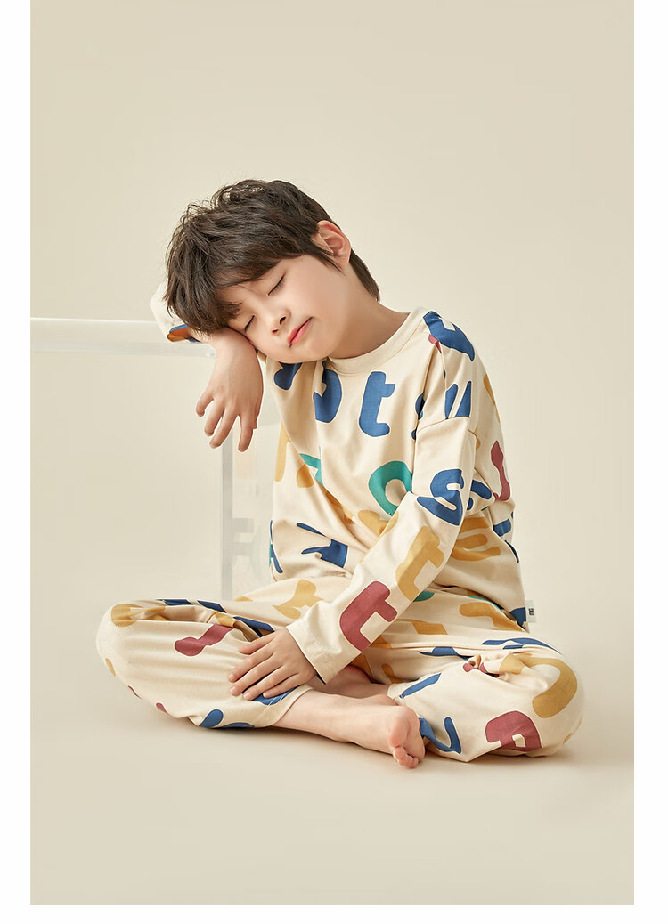 Duoduo Home [Cloud Cotton Light Elastic Soft] Boys' Printed Homewear Spring and Autumn Long Sleeve Pajama Set 11