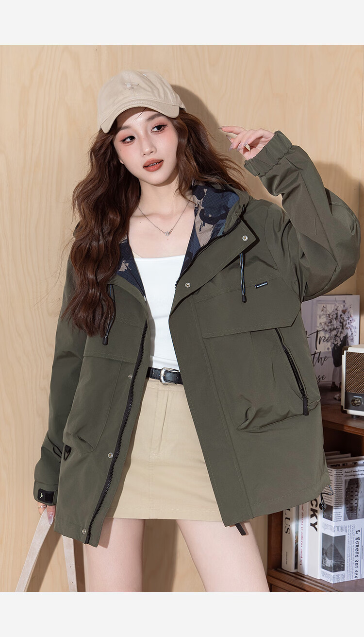 TonLion 2026 Women's Hooded Loose Workwear Stylish Comfortable Casual Jacket 38
