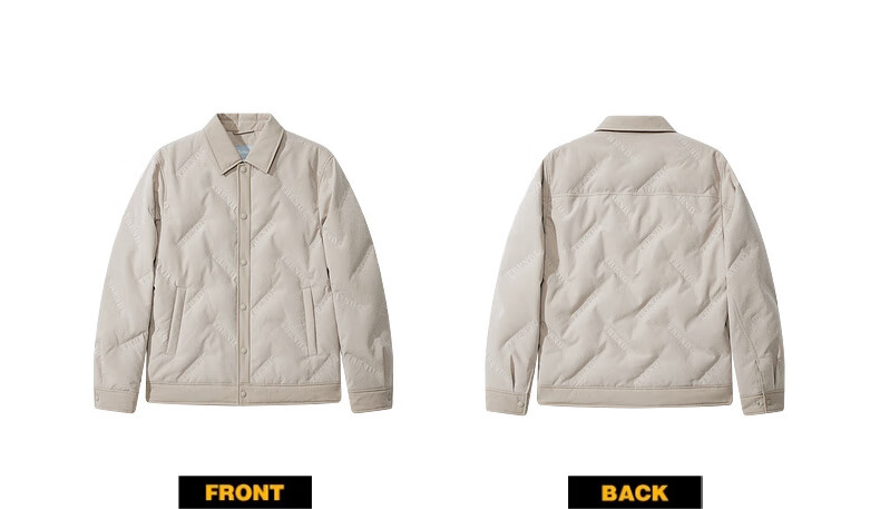 CABBEEN Peach Skin Fabric Three-Proof Seamless Lettering Down Jacket Men Lightweight Winter Down Coat 10