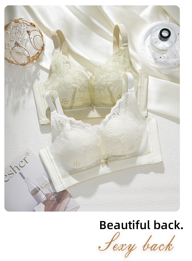 Mankejiao Wireless Push-Up Bra for Women, Minimizes Large Bust, Gathers Small Bust, Side Support, Anti-Sagging, Adjustable, Magnetic-Free, Lifting Bra 18