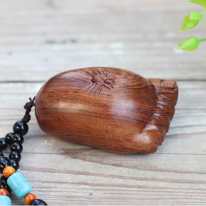 天然老挝木雕手把件知足常乐(可以配对)实木手工雕刻把玩物件sn7109