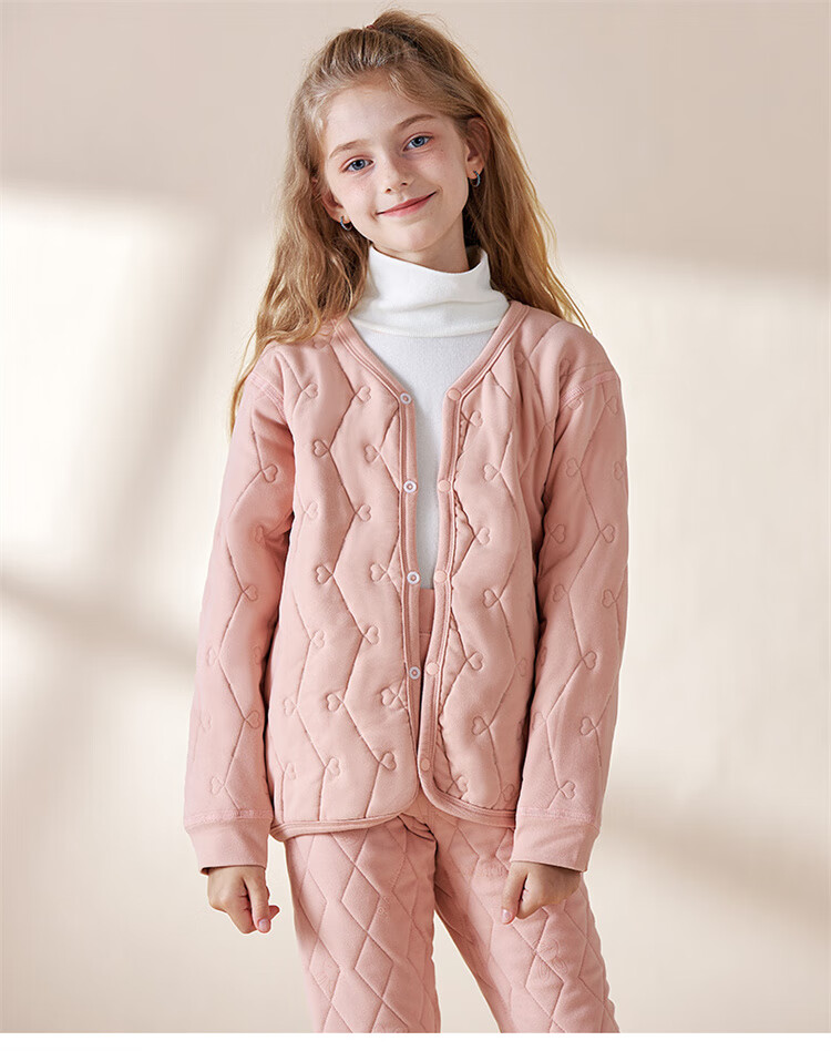 Bingxue Mian Cotton Children's Thermal Underwear School Uniform Magic Top Winter Inner Layer Wool Fleece Student Boys Girls Three-Layer Thickened 6