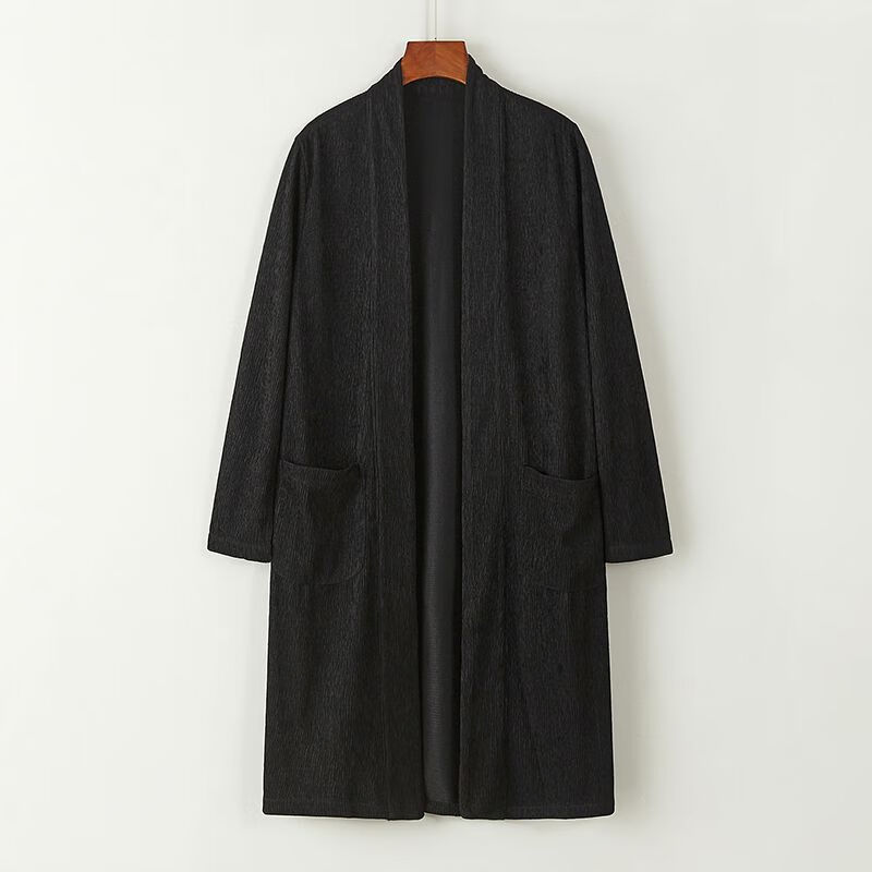 aexaex春季中长款风衣中式禅修服对襟长袍汉服青年男士复古aex品牌