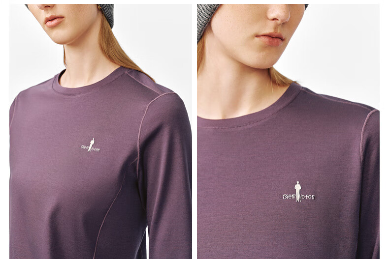 Biyinlefen 2025 Autumn New Casual Simple Solid Color Versatile Crew Neck Lightweight Tencel Wool Women's Base Layer Long Sleeve T-Shirt 8