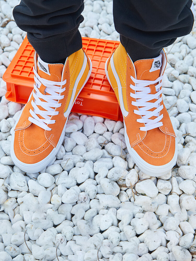 vans范斯旗舰官方特价sk8-hi甜橙汽水男鞋女鞋板鞋运动鞋 橙色 34.