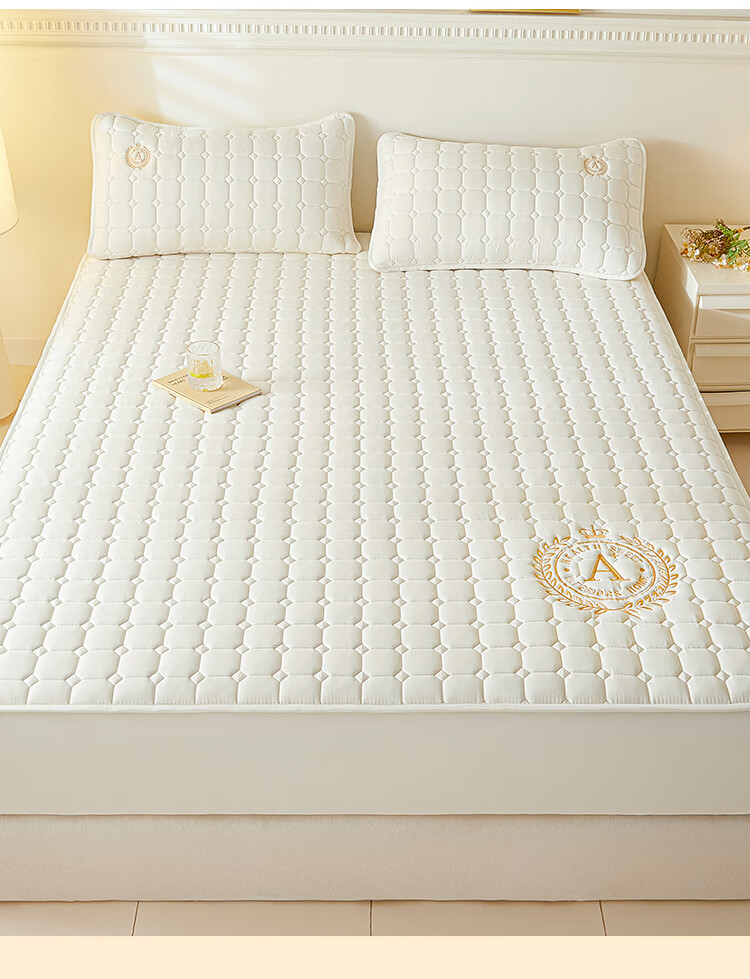 Hodo Class A Waterproof Fitted Sheet, 1.8m X 2m Mattress Protector Cover, Bed Cover with Quilted Lining, Urine-Proof Pad, Fully Enclosed Bed Sheet, White 3