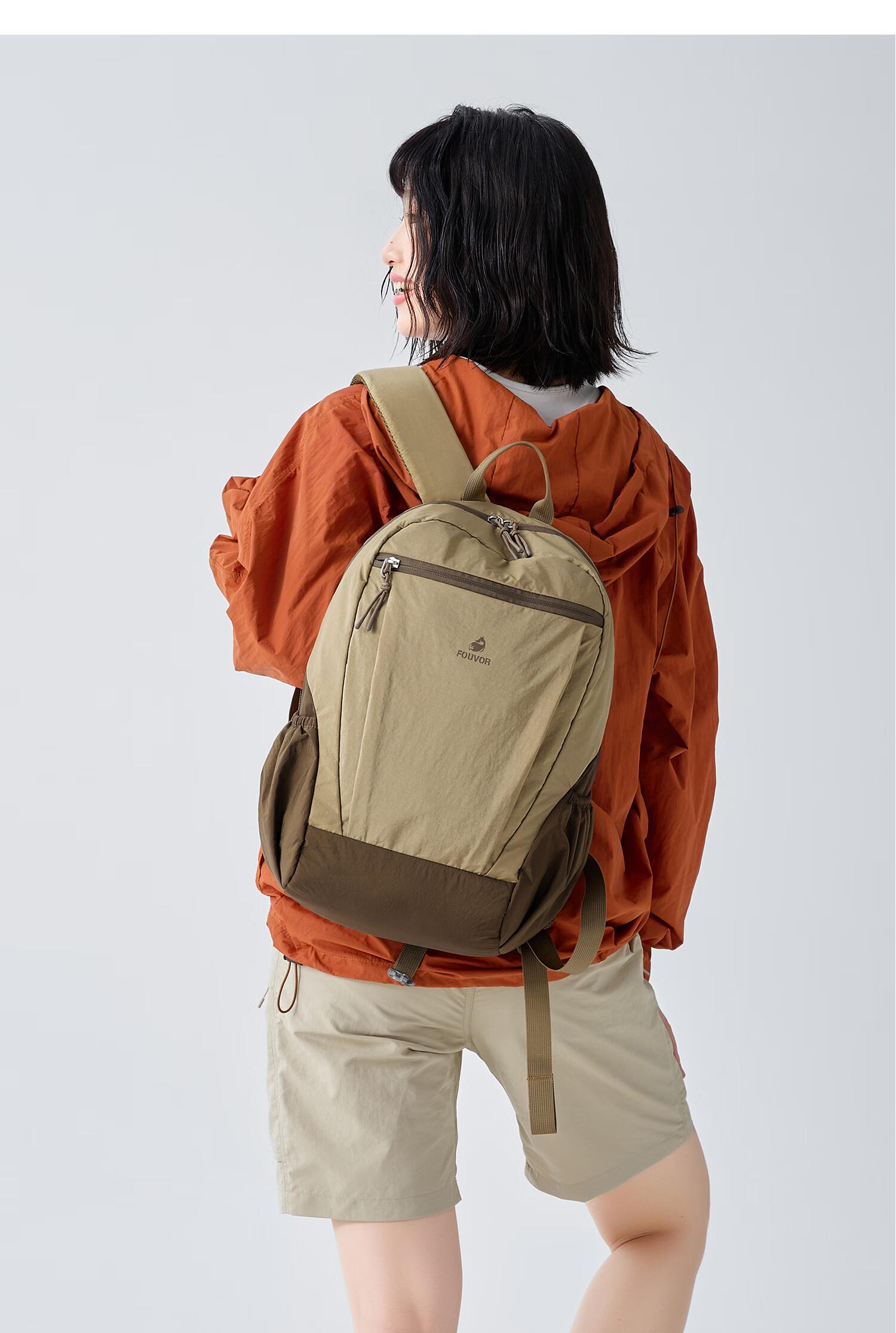 FOUVOR Firefox Lightweight Casual Women's Backpack Outdoor Large Capacity Travel Hiking Mountaineering Bag Rock Gray 4