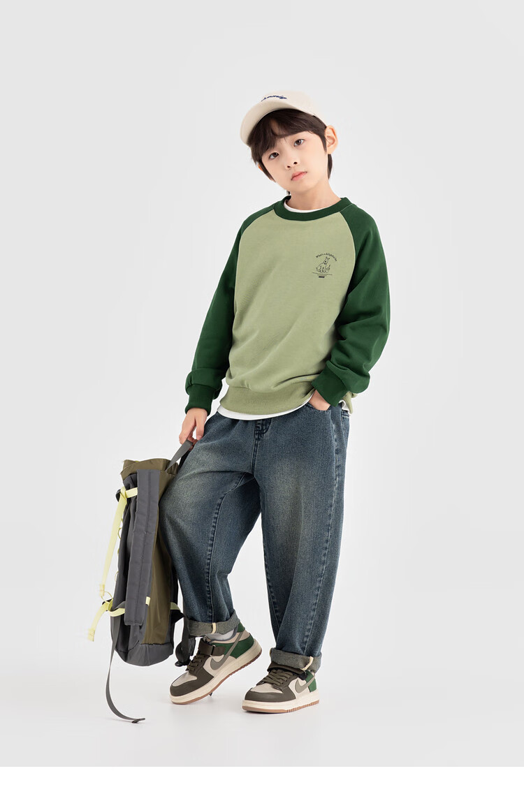 Duoduo Boys Sweatshirt Kids Autumn 2025 New Colorblock Raglan Sleeve Loose Casual Pullover Top 19