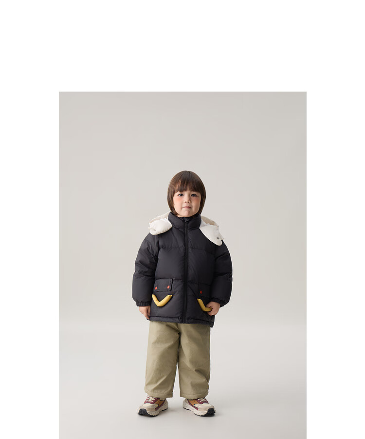 Papapapa Winter Kids Down Jacket Unisex Three-Proof Warmth Locking Pink 120 12