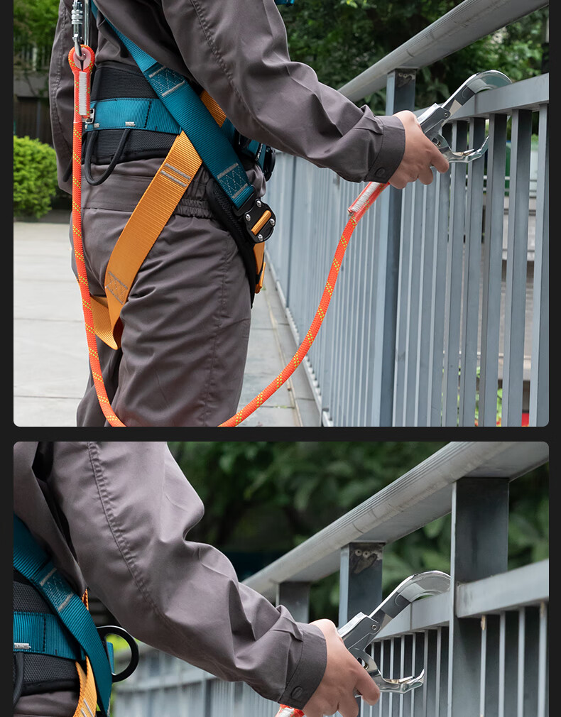 Kanle High-Altitude Power Operation Equipment, Self-Locking Large Hook, Wide-Mouth Lifting Hook Steel Pipe Safety Hook, Aluminum Large Hook [Silver] 2