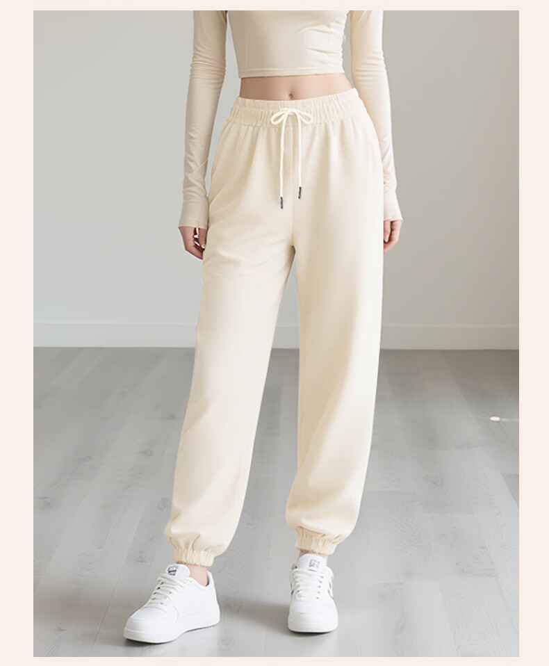 Baleno Black Women's Sports Pants Autumn Winter 2025 New Fleece Lined Petite Loose Casual Wide Leg Jogger Sweatpants 2