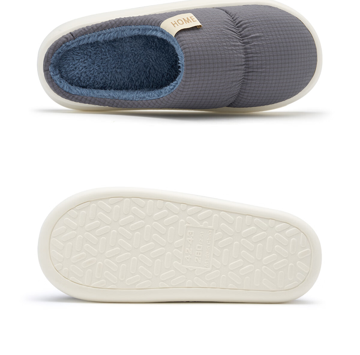 Grace Waterproof Cotton Slippers for Men, Autumn And Winter Indoor Home Use, Fleece-Lined Warm Non-Slip Thick-Soled Stepping-In Couple Cotton Slippers for Wome 21