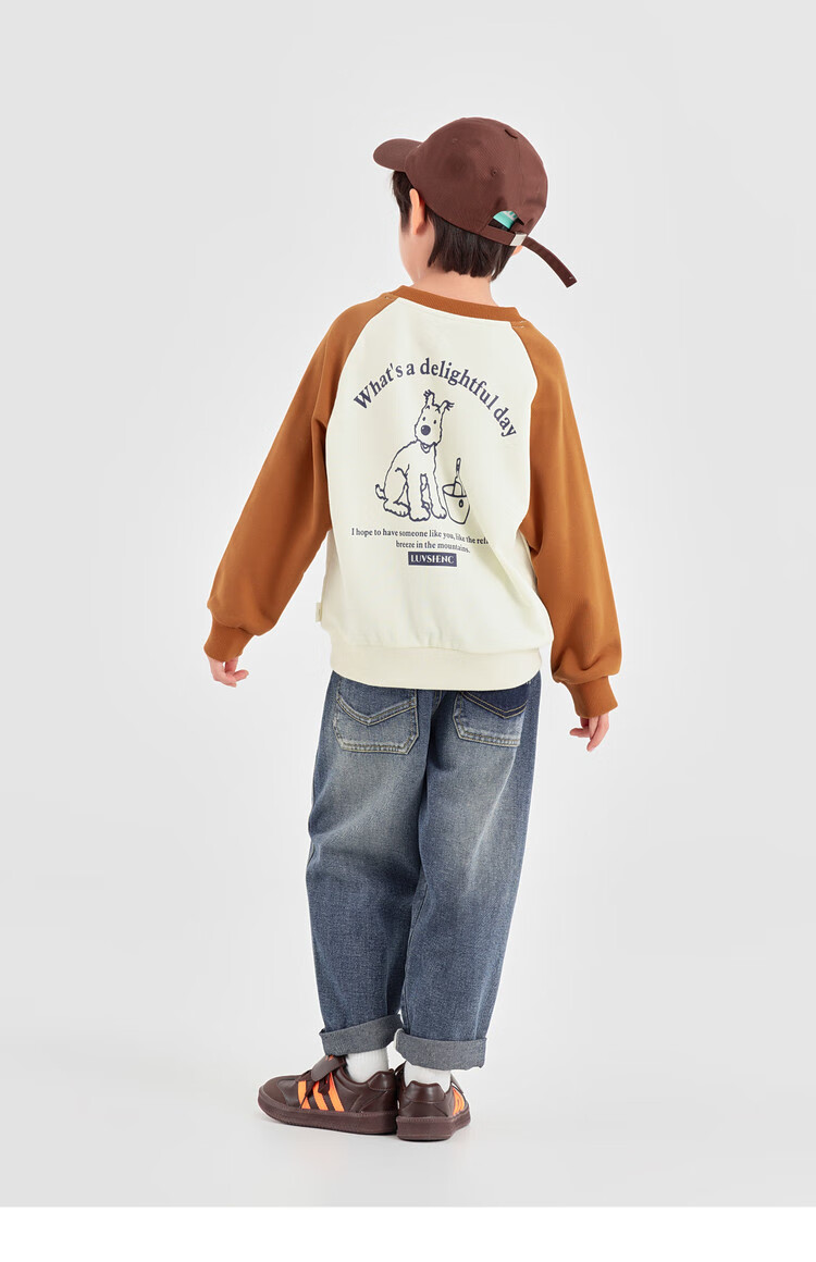 Duoduo Boys Sweatshirt Kids Autumn 2025 New Colorblock Raglan Sleeve Loose Casual Pullover Top 28