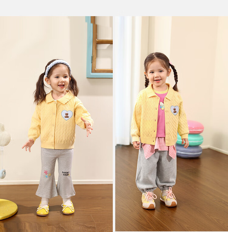LUSON Little O Dad Baby Girls' Sweater Cardigan 2025 Autumn New Baby Knitted Warm Stylish Jacket 15