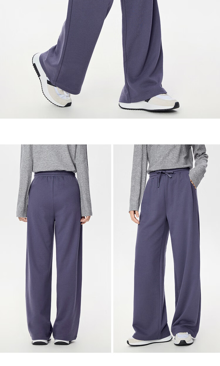 Giordano Women's Drawstring Sweatpants Pleated Pocket Relaxed Fit Wide Leg Elastic Waist Casual Pants 05415852 10