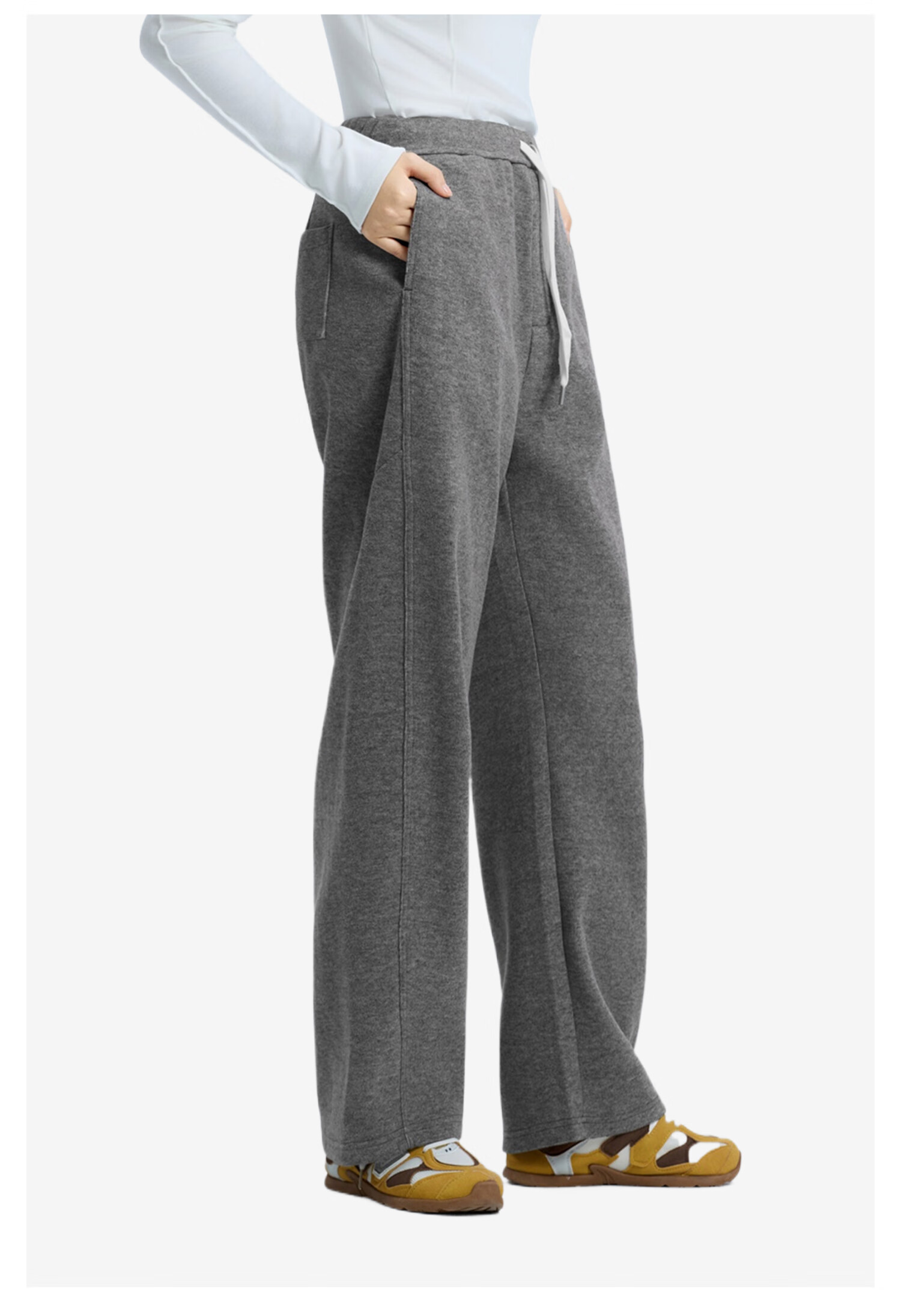Meters Bonwe Women's Casual Pants 2025 Autumn New Soft Comfortable Skin-friendly Draped Wide-leg Trousers 6
