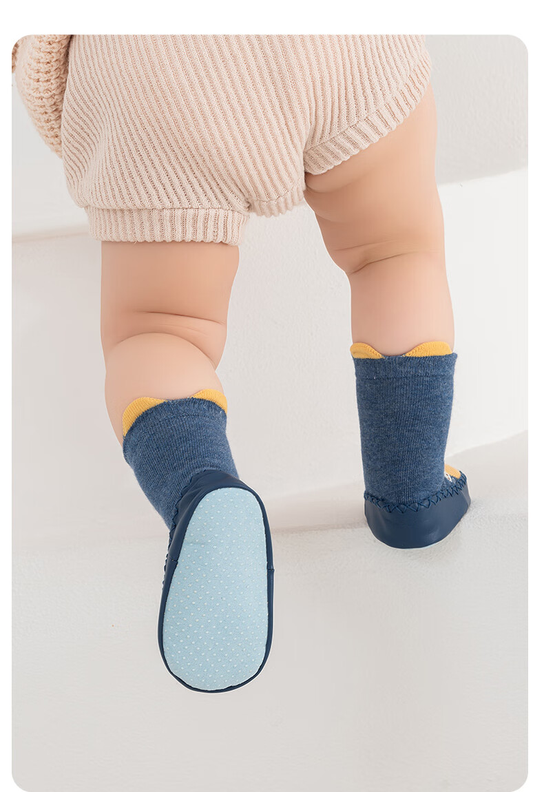 Shubeiyi Baby Socks for Spring And Autumn, Infant Floor Socks, Foot Covers, New Year Children's Walking Socks, Non-Slip And Cold-Proof Socks, Blue, 1-2 Years Old 8