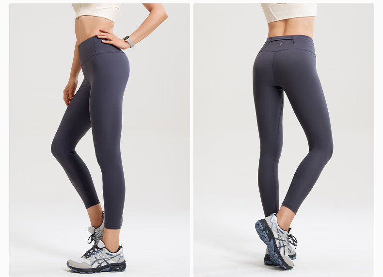VFU Leap Running High-Elastic Quick-Dry 9/10 Length Women's High-Waist Hip-Lifting Yoga Pants Fitness Set Ebony Brown M 15
