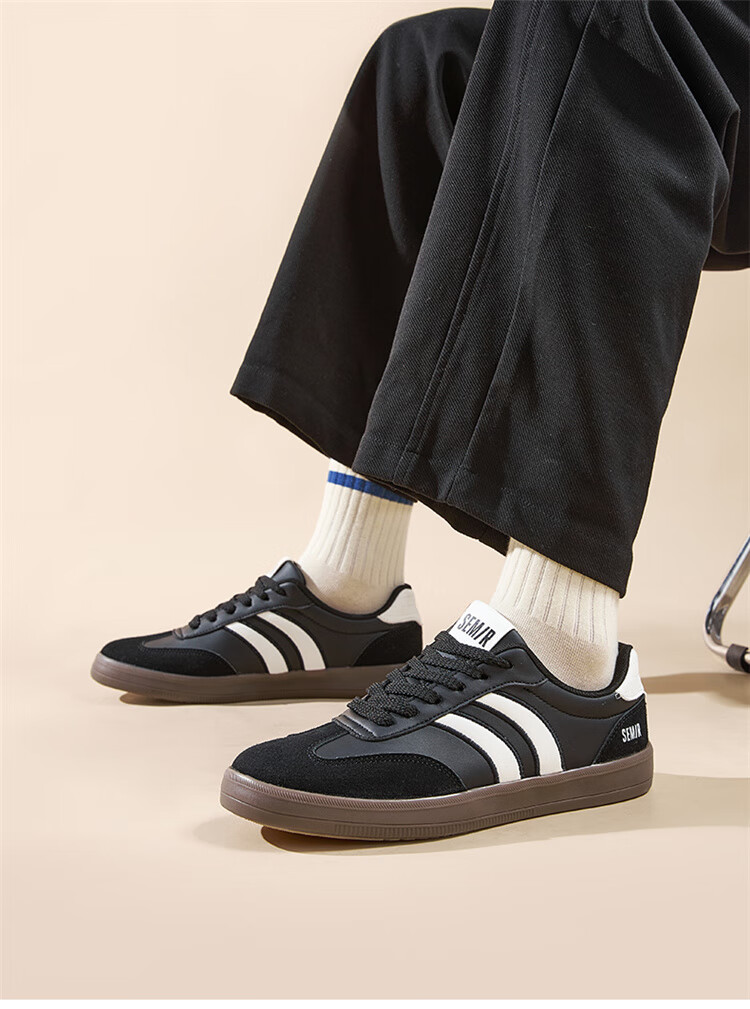 Semir Men's Derby Shoes Autumn Breathable Casual Sports Sneakers Skate Shoes STH251069 Black White Size 43 8