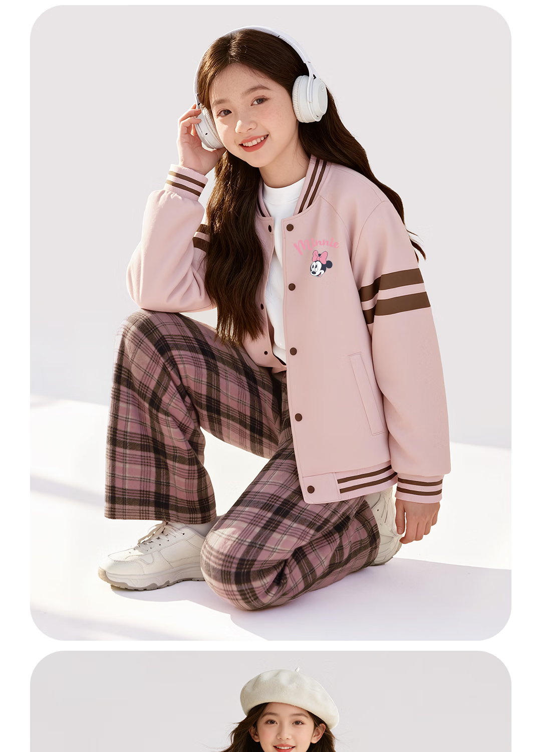 Disney Girls Cute Sweater Set 2025 Winter New Cartoon Skirt Children's Autumn Winter Dress 36