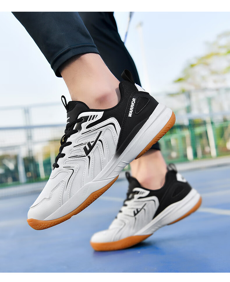 Warrior Badminton Shoes Table Tennis Shoes Tennis Shoes Training Shoes Unisex Parent-Child Model 1033 Size 40 White Pink 24