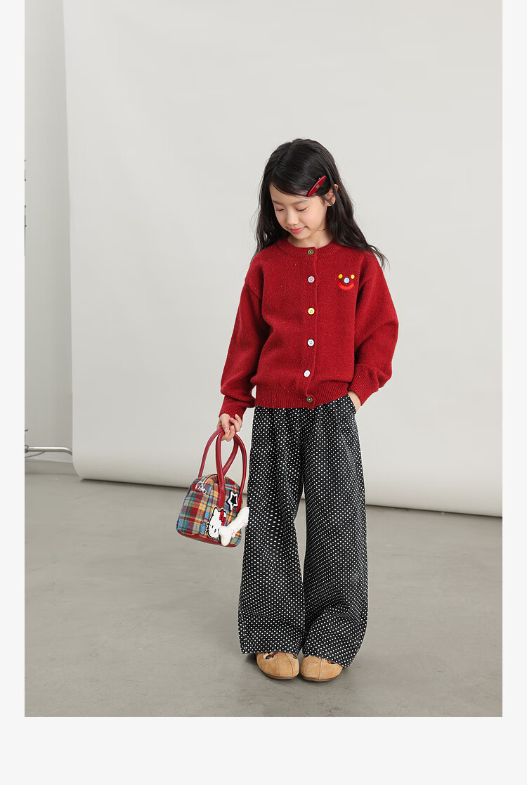 LUSON Chen Dazhu Girls' Knit Cardigan Autumn 2025 New Big Kids Fashion Children's Sweater 7