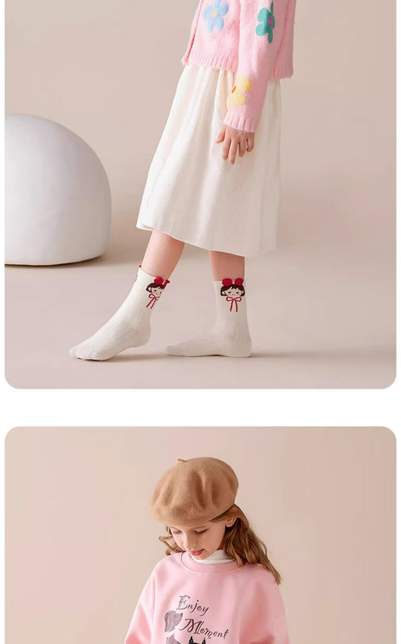 Детские носки Cotton Thirteen, осенне-зимние, хлопковые, средней длины, впитывающие влагу, дышащие, кружевные, принцессные, для девочек, 10 пар