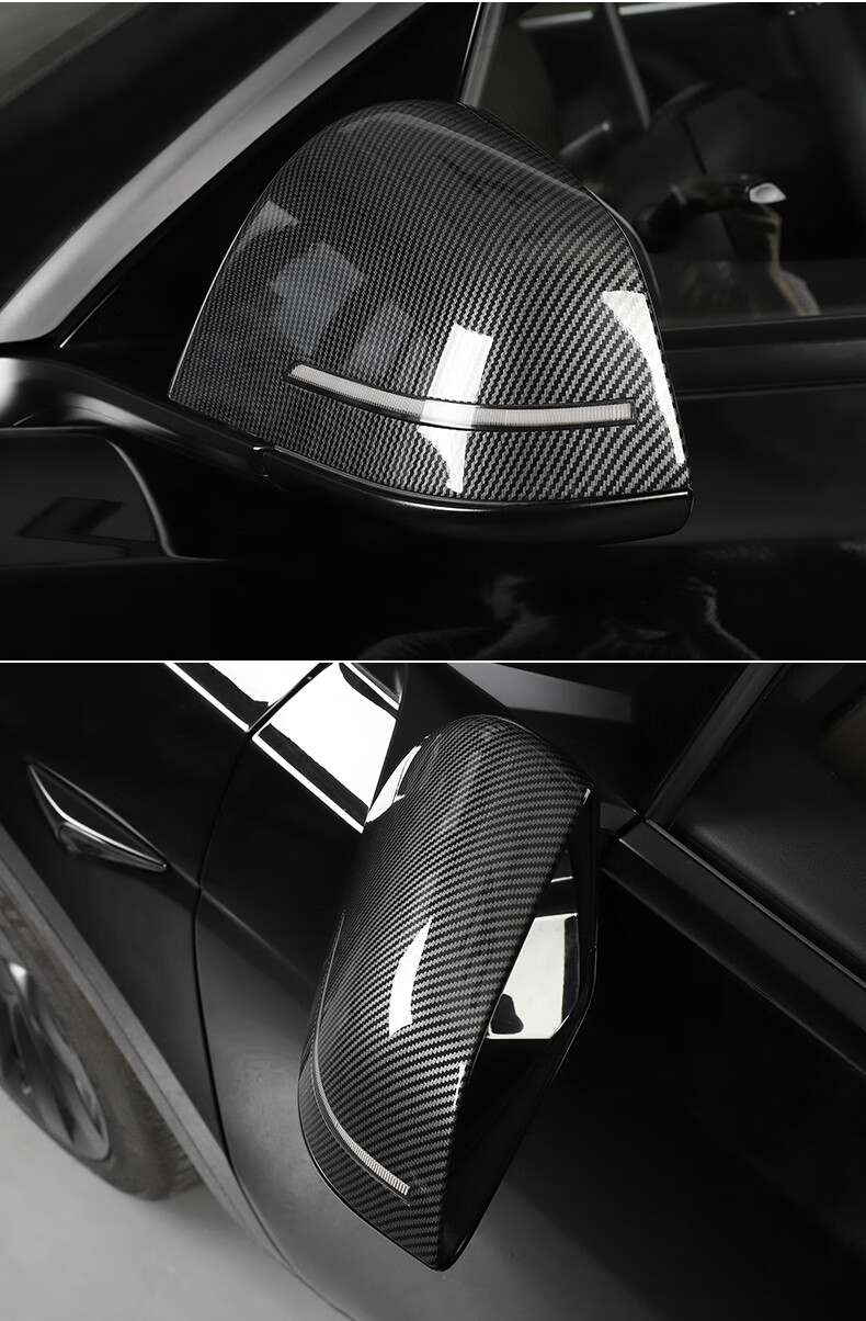 适用于特斯拉modely/3后视镜转向灯总成倒车罩外壳流水灯丫改装配件 m