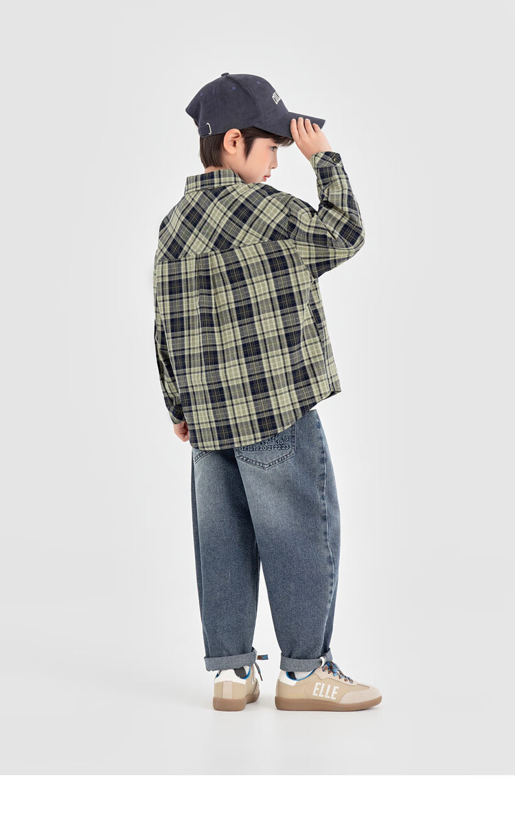 Duoduojia Boys Shirt 2025 Spring Autumn Salt Style Casual Plaid Long Sleeve Soft Loose Kids Versatile Top 14