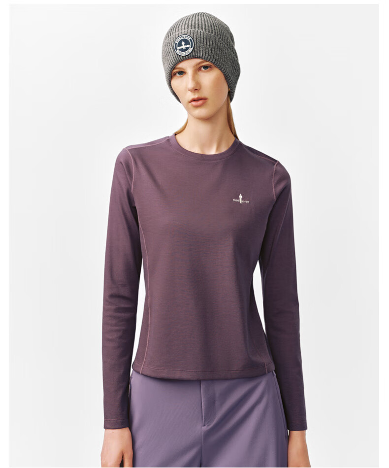 Biyinlefen 2025 Autumn New Casual Simple Solid Color Versatile Crew Neck Lightweight Tencel Wool Women's Base Layer Long Sleeve T-Shirt 5