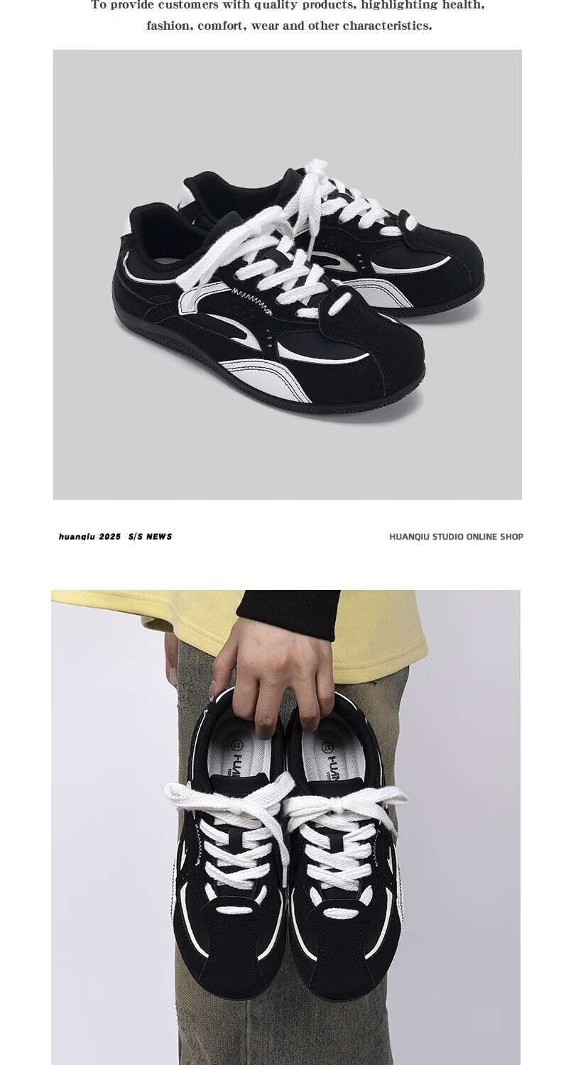HUANQIU Retro Training Shoes for Women, 2026 New Summer Style, Gray Lightweight Versatile Casual Shoes, Women's Student Racing Shoes 6