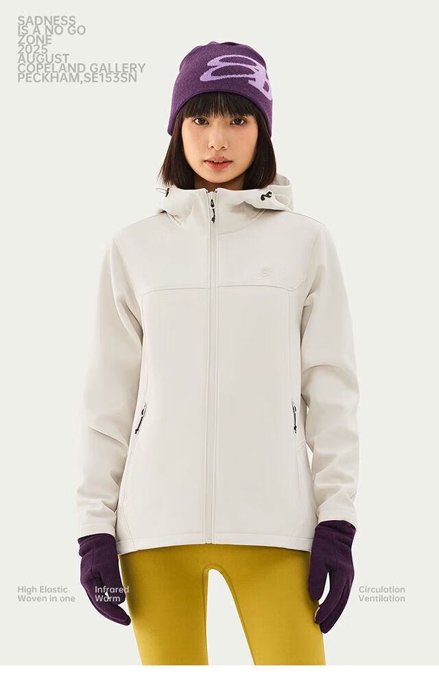 TECTOP Fleece-Lined Softshell Jacket Couples Outdoor Hiking Mountaineering Hooded Coat 38